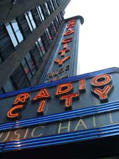 Radio City Music Hall neon sign